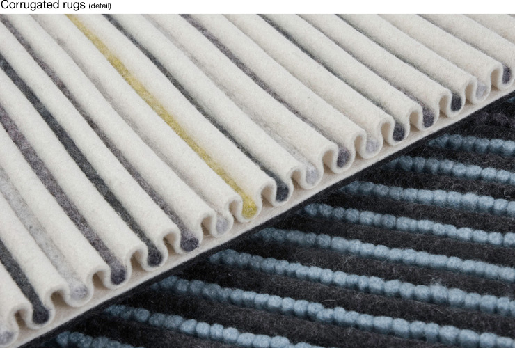 Corrugated Rug/fabric, material:manipulated felt structures). 2005